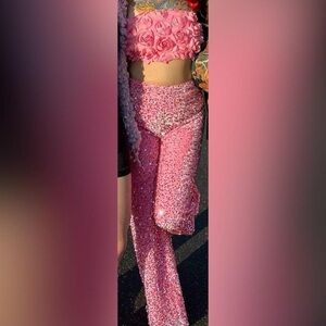 Rose Crop Top and Seqin Pants Set